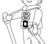 Coloriage et dessins gratuit Skiing Playmobil à imprimer