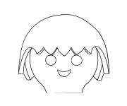 Coloriage et dessins gratuit T&ecirc;te de personnage Playmobil facile à imprimer