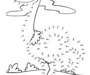 Coloriage et dessins gratuit Autruche points &agrave; relier cp à imprimer