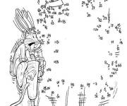 Coloriage et dessins gratuit Bugsbunny points &agrave; relier à imprimer