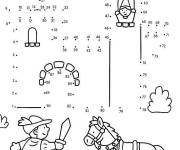 Coloriage et dessins gratuit Cavalier et princesse points &agrave; relier à imprimer