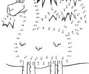 Coloriage et dessins gratuit Chameau points &agrave; relier pour enfant à imprimer