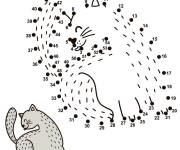 Coloriage et dessins gratuit Chat mignon points a relier à imprimer