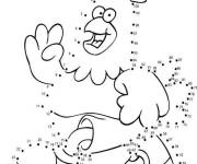Coloriage Coq rigolo point &agrave; relier
