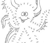 Coloriage Cr&eacute;ature marine points &agrave; relier