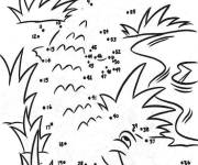 Coloriage Crocodile points &agrave; relier