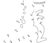 Coloriage Dinosaure avec points chiffre a relier