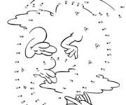 Coloriage Dragon en volant points &agrave; relier