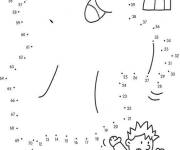 Coloriage Fant&ocirc;me points &agrave; relier maternelle