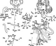 Coloriage Fille et gar&ccedil;on points &agrave; relier