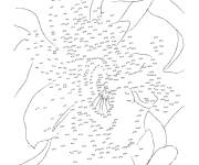 Coloriage Fleur points &agrave; relier difficile