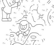 Coloriage La course points &agrave; relier