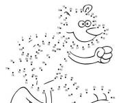 Coloriage Le course points &agrave; relier cp