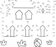 Coloriage Maison d'Aladin points &agrave; relier