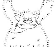 Coloriage Monstre de dessin anim&eacute; points &agrave; relier