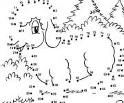 Coloriage Mouton points &agrave; relier cp