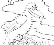 Coloriage Oiseau maternelle points &agrave; relier