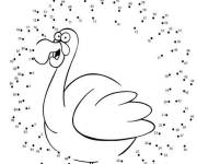 Coloriage Oiseau mignon de points &agrave; relier