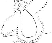 Coloriage Penguin points &agrave; relier