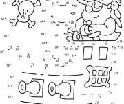 Coloriage Pirate dans son bateau points &agrave; relier