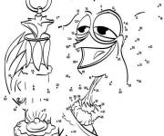 Coloriage Points &agrave; relier de cartoon pour enfant