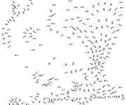 Coloriage Poule points &agrave; relier