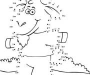 Coloriage et dessins gratuit Relie les points Ane de cartoon à imprimer
