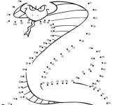Coloriage Serpent de dessin anim&eacute; points &agrave; relier