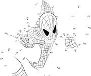 Coloriage Spiderman points a relier