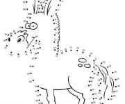 Coloriage Un &acirc;ne points &agrave; relier