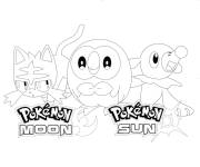 Coloriage Affiche de Pokémon soleil et lune