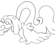Coloriage et dessins gratuit Draieul de Pokémon soleil et lune en noir et blanc à imprimer