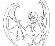 Coloriage Lunala de la s&eacute;rie Pok&eacute;mon soleil et lune