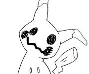 Coloriage Mimiqui facile de Pok&eacute;mon soleil et lune