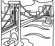 Coloriage Pont en noir et blanc