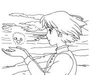 Coloriage et dessins gratuit Affiche du film Ponyo sur la falaise à imprimer