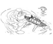 Coloriage Gran mamare bateau de dessin animé Ponyo