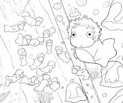 Coloriage et dessins gratuit Les aventures du petit Ponyo à imprimer