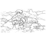 Coloriage et dessins gratuit Les enfants avec Liza de Ponyo film à imprimer
