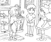 Coloriage et dessins gratuit Les enfants de Ponyo à imprimer