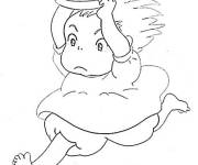 Coloriage et dessins gratuit Ponyo en courant à imprimer