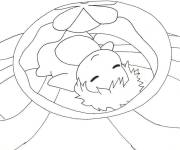 Coloriage Ponyo en dormant
