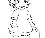 Coloriage et dessins gratuit Ponyo fille souriante à imprimer