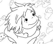 Coloriage Ponyo heureux