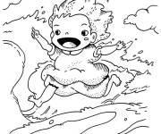 Coloriage Ponyo joyeuse