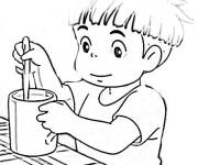 Coloriage et dessins gratuit Ponyo pour garçon à imprimer