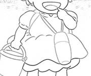 Coloriage et dessins gratuit Ponyo sur la plage à imprimer