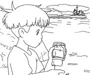 Coloriage Sosuke et le petit Ponyo du film