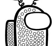 Coloriage et dessins gratuit Among us avec des c&oelig;urs Pop it à imprimer