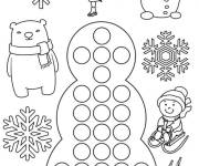 Coloriage Bonhomme de neige Pop it